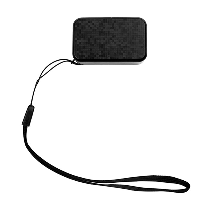 Black rectangular GPS location tracker with lanyard cord