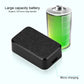 Black GPS tracker with textured face and micro charging port