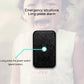 Black GPS tracker with power switch alarm button on front