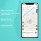 Smartphone app map for GPS positioning, electric fence, and history tracking