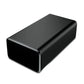 Black GPS mini tracker in angled view with glossy top and rounded corners