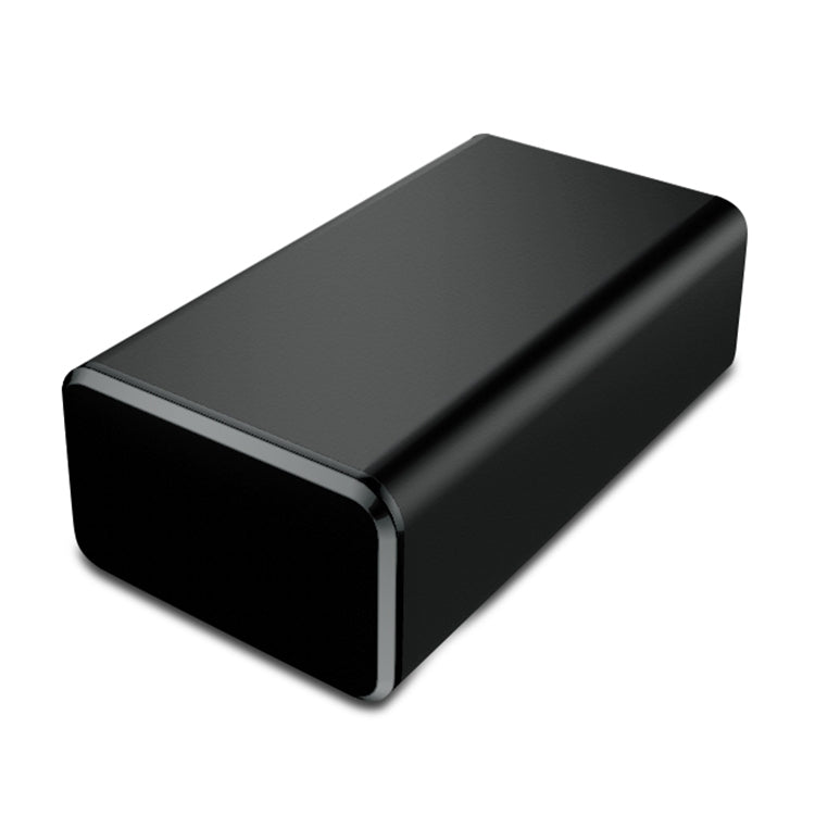 Black GPS mini tracker in angled view with glossy top and rounded corners