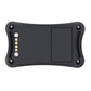 Black GPS tracker module back panel with square display window and screws