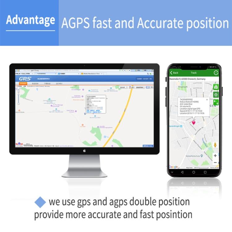 GPS tracker app map view on desktop monitor and smartphone