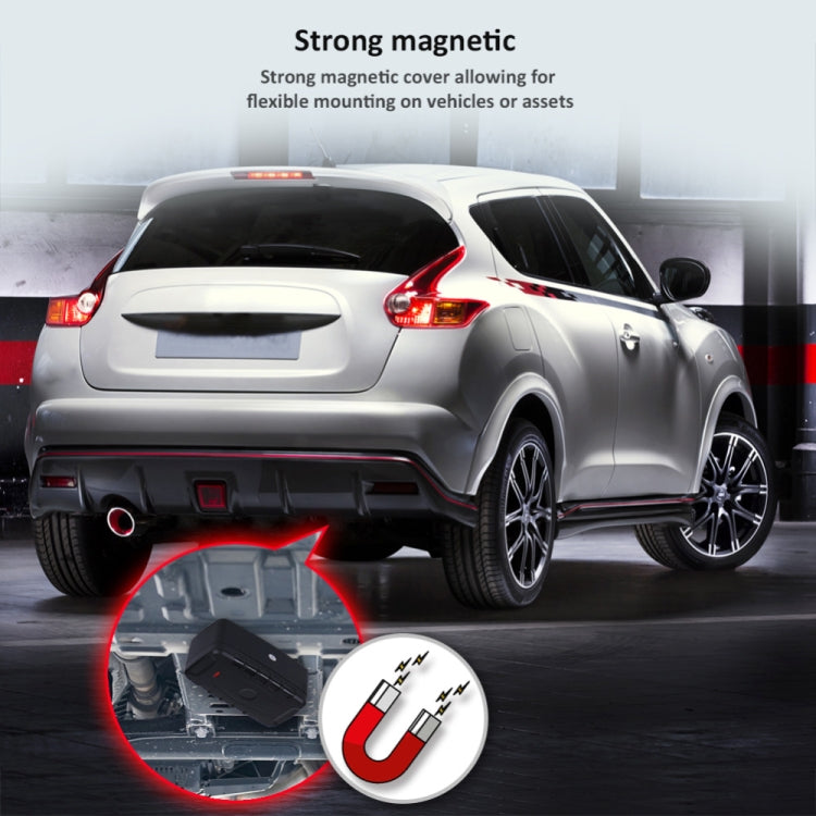 Magnetic GPS/GSM tracker device with exposed mounting base for vehicle attachment