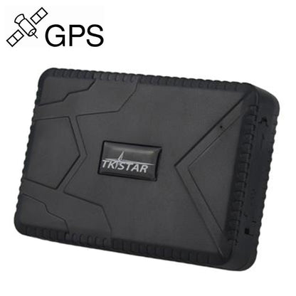 Black GPS tracker device with rugged case and centered TKSTAR logo badge