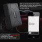 Black GPS tracker device with rugged case and TKSTAR logo badge, beside smartphone