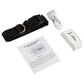 Pet locator set with black collar, white tracker, cable, and user manual