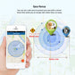 Geo-fence safety zone graphic with map and app screen examples