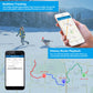 Realtime tracking and history route playback graphic with phone map mockups