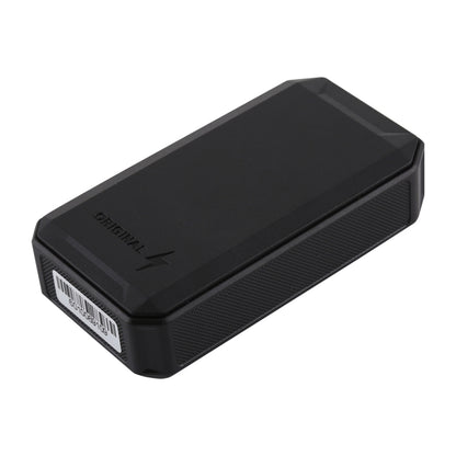 Black rectangular GPS vehicle tracker with textured sides and front label