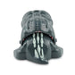 Gray dinosaur bite toy with open mouth showing red interior and white fangs