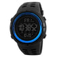 SKMEI 1251 men’s digital sports watch with black PU band and blue bezel