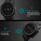 SKMEI 1251 men’s digital watch with black PU strap, angled side view