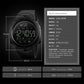 SKMEI 1301 sports smartwatch with army green strap and size diagram layout