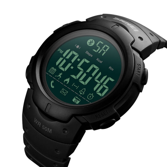 SKMEI 1301 black sports watch shown at an angle with a large digital display