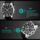 SKMEI quartz wristwatch with silver case, black dial, and black silicone strap