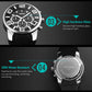 SKMEI multifunction watch with black face, silver bezel, and black rubber strap