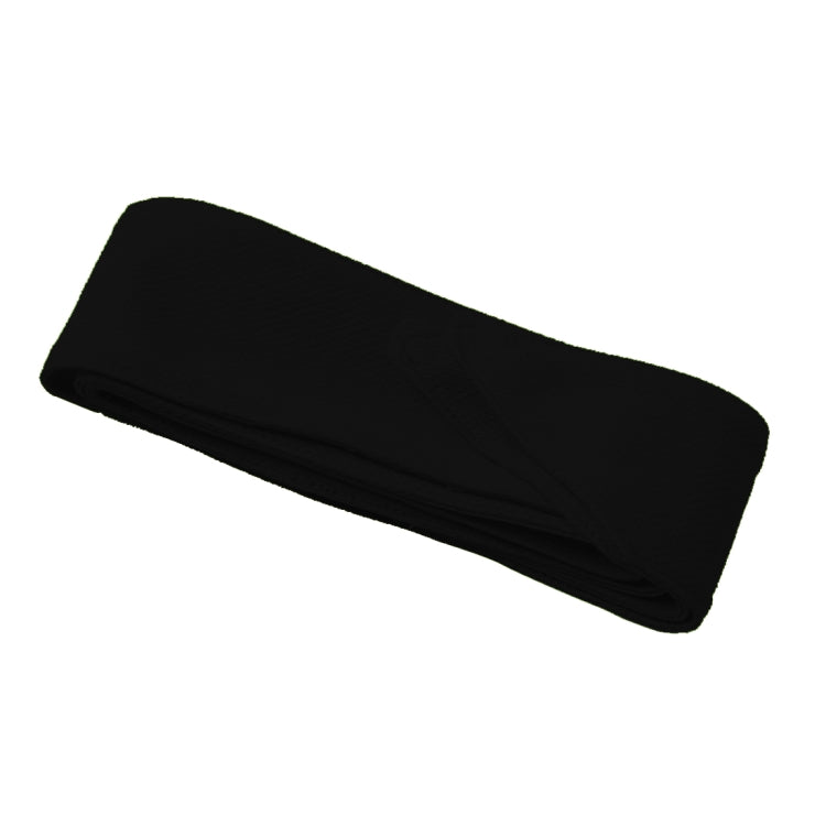 Black folded headband bandana wrap, smooth elastic fabric