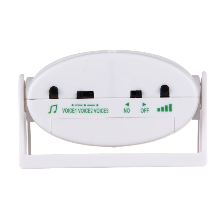 White wireless infrared doorbell side panel with voice and switch controls