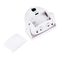 White wireless infrared doorbell with open battery compartment and included cover