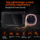 Black smart doorbell camera with 4.3-inch display screen and circular night-vision lens