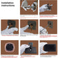 Installation instructions showing hands mounting the smart doorbell camera components