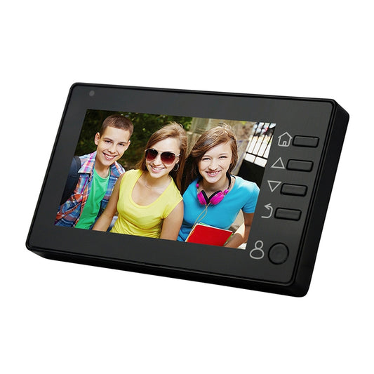 Black 4.3-inch TFT video doorbell display in angled view