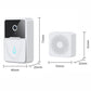 White smart video doorbell and indoor chime, shown with height and width measurements.
