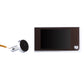 Digital door viewer security camera with blank black display screen and round side button