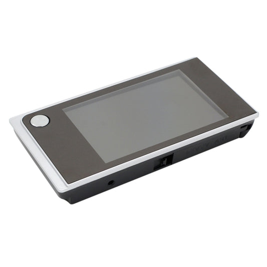 Digital door viewer security camera monitor unit with gray screen and white housing
