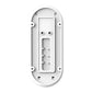 White smart video doorbell mounting backplate with screw points and wiring openings
