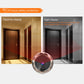 Cat-eye camera doorbell module with circular lens for daytime and night viewing
