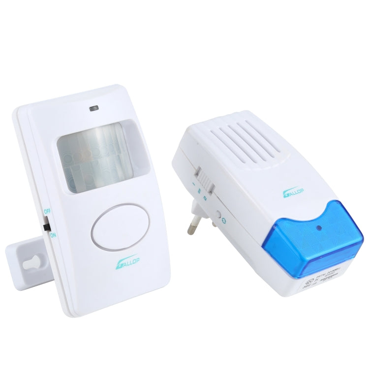 Wireless electro guard watch wall-mounted sensor and receiver with EU plug, white and blue