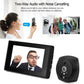 Black 4.3-inch video doorbell with two-way audio display and round camera