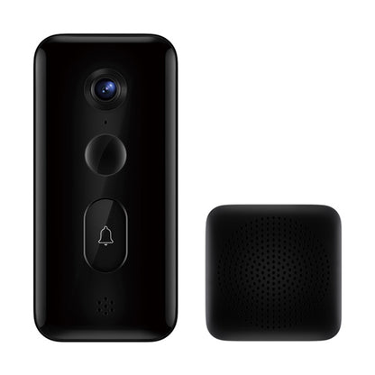 Xiaomi smart doorbell camera module with bell button, black front view.