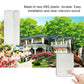 White wired intercom doorbell panel with call button, with finger pointing to speaker area
