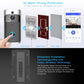 Wi‑Fi video doorbell with blue ring button and camera lens, plus installation mount