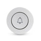 White circular doorbell button with black bell icon ring