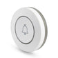 White wireless doorbell button with side profile and bell icon face