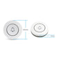 Round white doorbell button showing front view size measurements