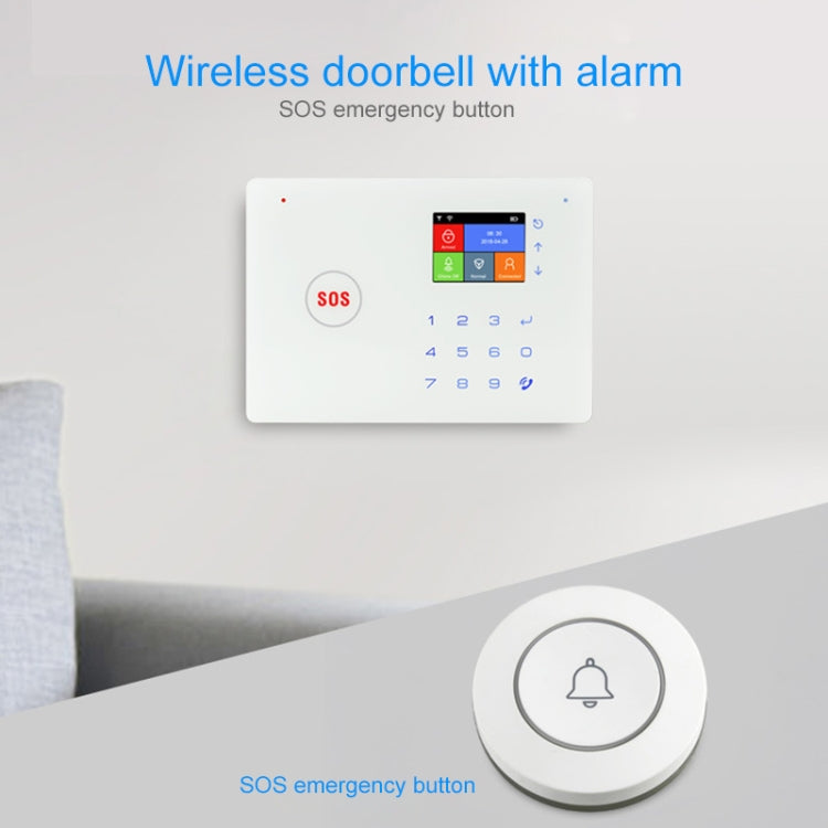 Wireless doorbell receiver with SOS alarm button and keypad display