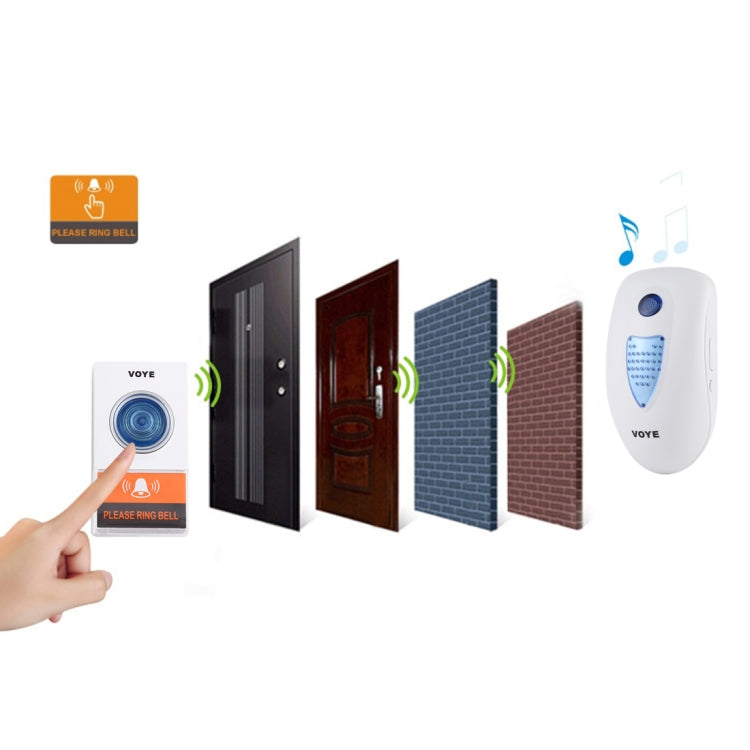 Wireless doorbell chime and ring bell button with sound indicators
