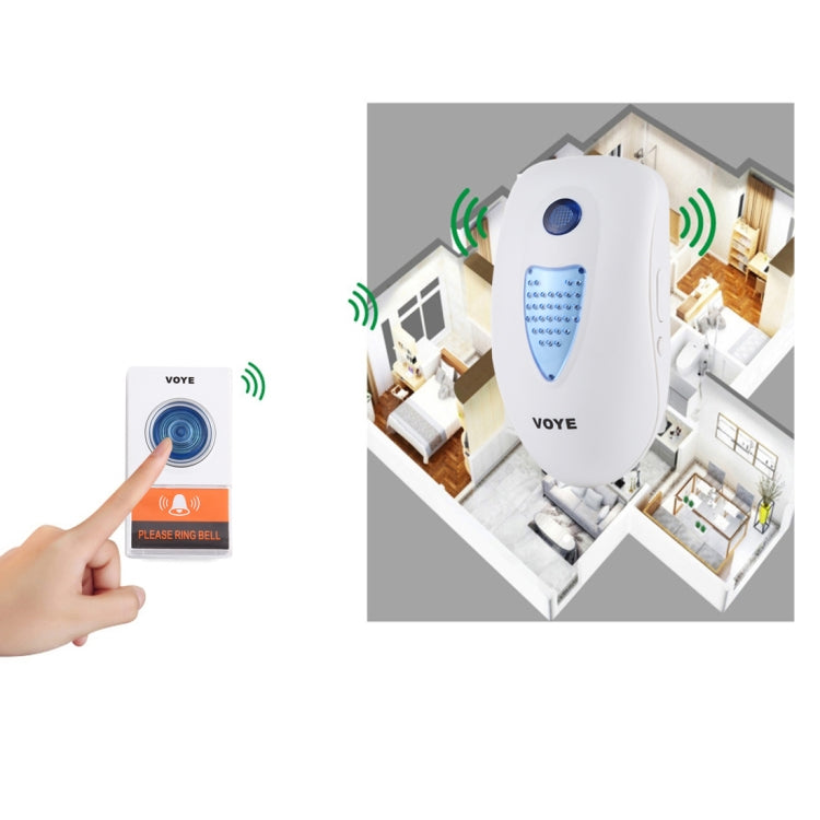 Wireless doorbell chime and button transmitter with signal wave icons