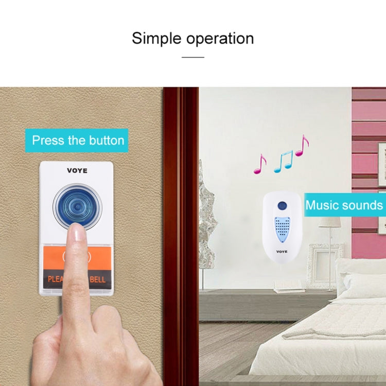 Wireless doorbell chime and ring bell button, with finger pressing