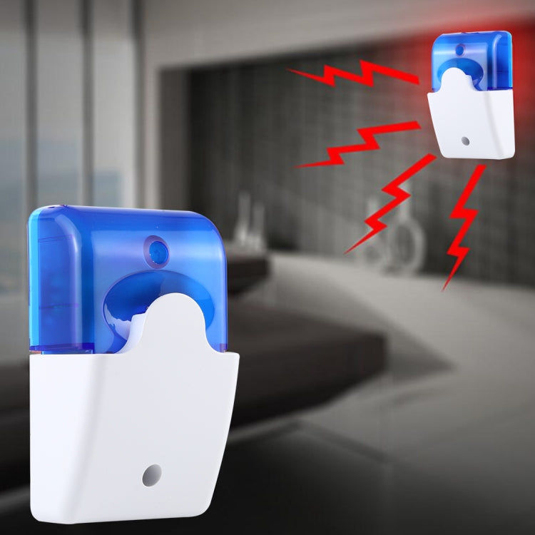 Mini strobe siren alarm system, blue and white siren unit with strobe section