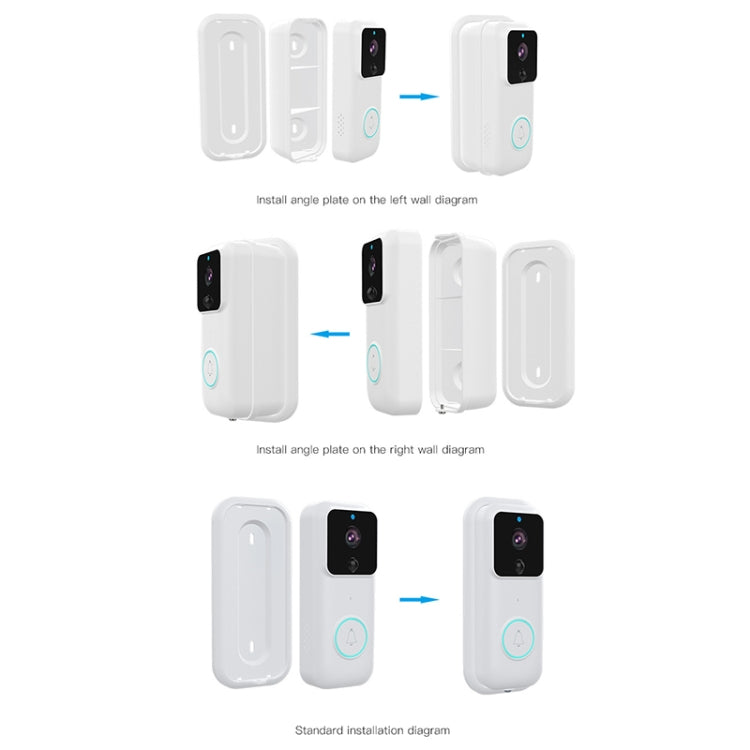 Smart WiFi doorbell installation diagram showing mounting plates and device mounting
