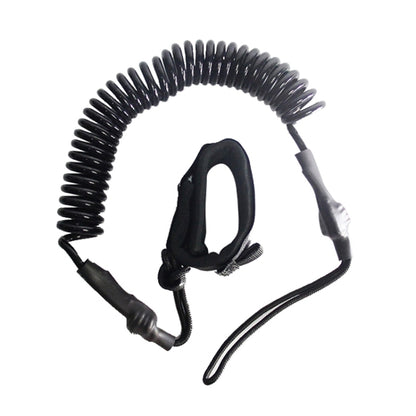 Rotatable foot safety rope with black spring elastic and padded foot loop
