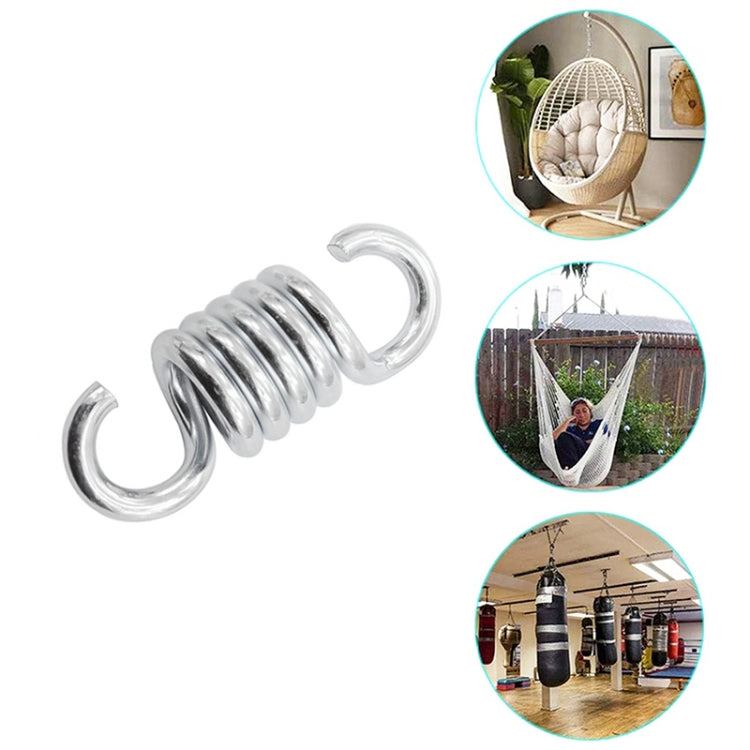 Metal hammock extension spring, 8mm, with two curved hook ends
