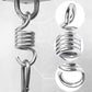 Metal hammock extension spring with two hook ends and tight helical coils